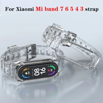 Прозрачный Браслет для Xiaomi Mi Band 7 NFC ремешок для часов miband6 Спортивные наручные часы glacier smartwatch correa на Ремешке mi band 6 5 4 3 8