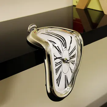 Ретро креативные витые электронные часы Настенные часы в сюрреалистическом стиле Сальвадора Дали Настенные часы Украшение для домашнего сада