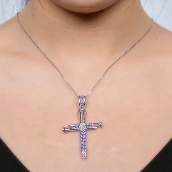 Изысканная мода, Шарм творческой личности, ожерелье с винтовой подвеской в виде креста для женщин, роскошные эстетические украшения для ключиц