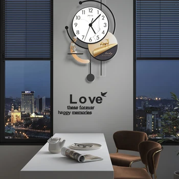 Часы Настенные Часы для гостиной Домашняя мода 2023 Новые креативные часы для ресторана высокого качества Настенные