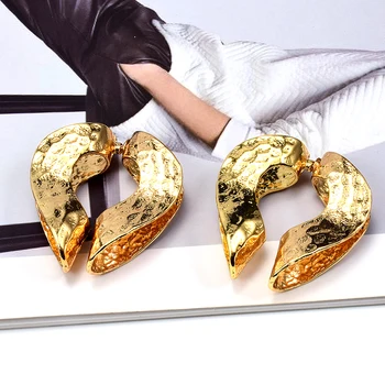 Модные Металлические серьги золотого цвета нового дизайна для женщин, модные украшения для вечеринок, эффектные серьги в стиле панк