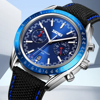 Мужские спортивные часы SKMEI Fashion Fan с функцией секундомера, хронографа и календаря, водонепроницаемые модные кварцевые часы 9292