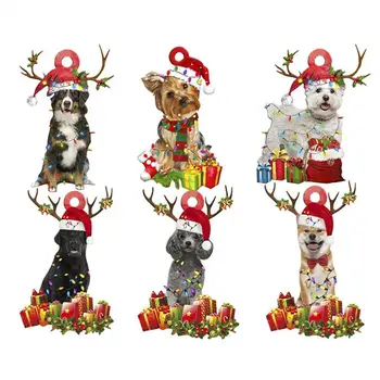 6 шт./компл., популярная Рождественская подвеска, усиливающая праздничную атмосферу, подвеска в виде щенка, украшение Рождественской елки