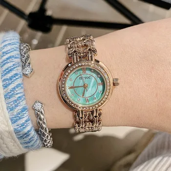 Модный браслет Женские часы Элегантные Женские кварцевые часы с бриллиантами Маленький циферблат Простые женские наручные часы Relojes Mujer
