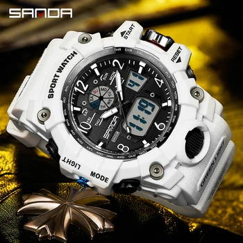 SANDA Бренд G-Style Военные часы мужские Цифровые спортивные часы для мужчин Водонепроницаемые электронные наручные часы мужские Relogios 3169