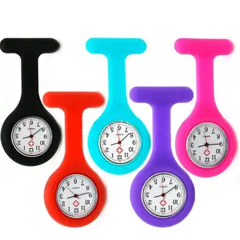 Высококачественные часы для медсестры Карманные часы Силиконовая брошь брелок Карманная туника Кварцевые часы Простые часы для девочек