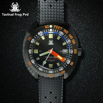 Мужские часы Tactical Frog V2 PVD Diver с черным циферблатом NH35, автоматические механические часы, Сапфировая подсветка из нержавеющей стали, 20 бар