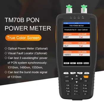 TM70B Оптический Измеритель Мощности PON Тестер 1310 нм 1490 нм 1550 нм Тестер Оптического Волокна FTTH VFL OPM Встроенная Литиевая Батарея