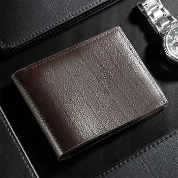 Мужской короткий мягкий кожаный бумажник из искусственной кожи, студенческий кошелек молодого мужчины с несколькими карточками, мужской кошелек, обложка для водительских прав