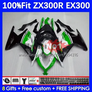 OEM ZX-3R для KAWASAKI NINJA EX ZX 300R ZX300R 51MC.15 ZX3R 13 14 15 16 17 EX300 2013 2014 2015 2016 2017 Обтекатели Зеленый Черный