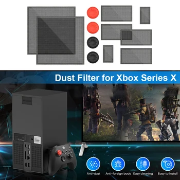1/2 комплекта Пылезащитный чехол для игровой консоли Xbox Series X Gaming Host Пылезащитная Сетчатая стойка Защитный аксессуар для грязевого фильтра