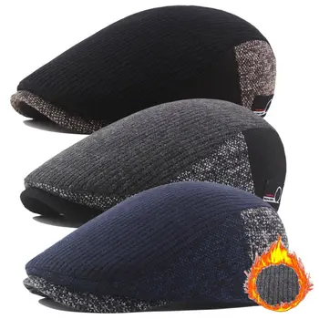 Осенне-зимняя толстая теплая винтажная восьмиугольная кепка, шляпа газетчика, береты, шляпа Гэтсби, плоская кепка