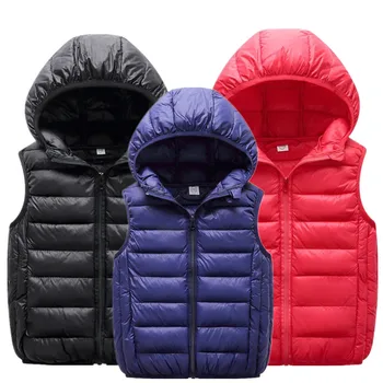 Легкая пуховая куртка для подростков, жилеты, теплая осенне-зимняя куртка для мальчиков и девочек, пальто для родителей и детей, жилет, детская верхняя одежда с капюшоном