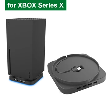 Вертикальный кронштейн игровой консоли, подставка для игрового плеера Xbox Series X, база для игр с 4 портами USB 2.0, крепление для концентратора, док-станция для колыбели