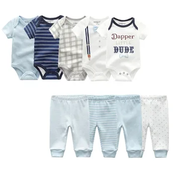 Детская одежда Летний комбинезон для новорожденных, комбинезон с коротким рукавом, Брюки из 100% хлопка, Комплекты одежды для мальчиков и девочек Унисекс