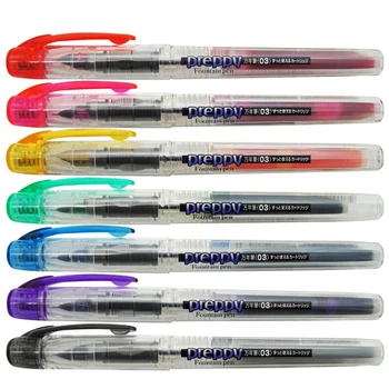 Первая авторучка для ваших детей! Цветная ручка Platinum Preppy Fountain Школьные Канцелярские принадлежности Ручка с перьевым наконечником (1 конвертер чернил) PPQ-200