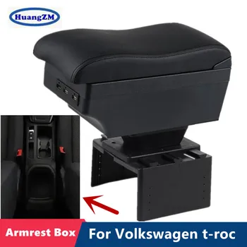 Для Volkswagen T roc Коробка подлокотника Для Volkswagen t-roc Коробка подлокотника автомобиля Центральный ящик для хранения Дооснащение автомобильными аксессуарами для зарядки через USB