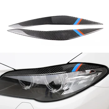 Углеродное Волокно ABS Авто Фары Брови Веко M Спортивная Отделка Для BMW 5 Серии F10 F18 520li 525i 2011 2012 2013 2014 2015 2017