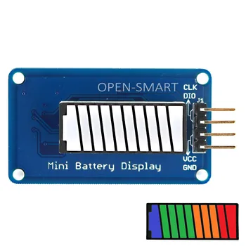Цифровая трубка с открытой батареей SAMRT, светодиодный модуль отображения уровня заряда батареи, 4-цветная 10-сегментная светодиодная панель для Arduino