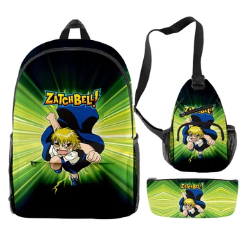 Аниме Рюкзаки Zatch Bell, комплекты из 3 предметов, рюкзак на молнии, дорожная сумка унисекс 2023, повседневная студенческая школьная сумка