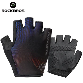 ROCKBROS Новые поступления, велосипедные перчатки с полупальцевыми накладками SBR, Амортизирующие Дышащие спортивные перчатки, Аксессуары для горных велосипедов