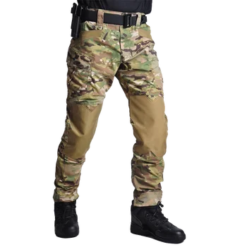Тактические брюки, мужские ветрозащитные брюки, походные боевые брюки-карго, Охотничья экипировка, армейские камуфляжные брюки, военная одежда