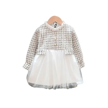 Детская одежда, юбка для девочек, весенне-осенняя детская версия поддельного платья принцессы для маленьких девочек из 2 предметов