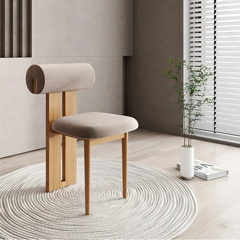 Современные обеденные стулья из овечьего флиса для кухонной мебели Обеденный стул с удобной спинкой, индивидуальность, простые ресторанные обеденные стулья