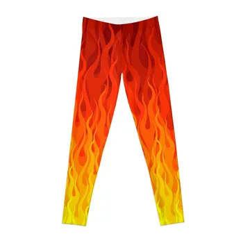 Красные, оранжевые, желтые, горящие пламенем и огнем Леггинсы, спортивная одежда, спортивные брюки, леггинсы для спортзала, женские спортивные штаны