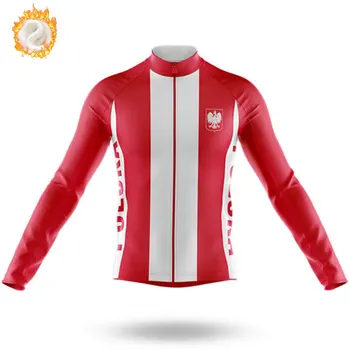 2023 Польская велосипедная команда, Зимняя велосипедная одежда, Мужская теплая велосипедная зимняя майка с длинными рукавами, Горный велосипед Zimowa Kurtka Rowerowa