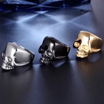 Европейские и американские ювелирные изделия из нержавеющей стали, мужское кольцо, череп, кольцо из титановой стали