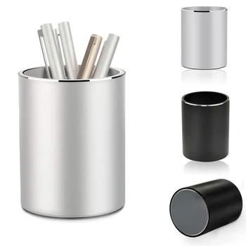 Металлический держатель для ручек, круглый алюминиевый настольный органайзер и коробка для хранения чашек для офиса, школы, дома и детей