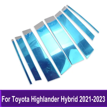 Накладка центральной стойки окна автомобиля для Toyota Highlander Hybrid 2021 2022 2023 Внешние Аксессуары Для стайлинга автомобилей из нержавеющей стали