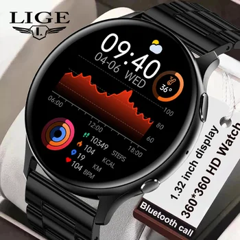 LIGE Play Music, умные часы для мужчин, Bluetooth-вызов, Голосовой ассистент AI, Прогноз погоды, Умные Часы для женщин, часы для определения температуры