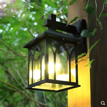 Европейский Простой Настенный светильник из прозрачного Стекла, Водонепроницаемый Наружный Садовый Дверной Проем, Алюминиевый Сплав E27, Ретро-светильник-бра