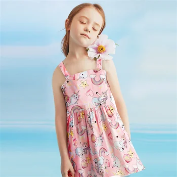 От 3 до 12 лет, хит продаж, летние платья для маленьких девочек, детские платья с животными высшего качества, новое дизайнерское платье-комбинация