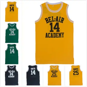 Мужские баскетбольные майки Уилла Смита # 14 # 25 Бэнкса, фирменный номер Академии Fresh Prince Bel Air, баскетбольная футболка, сшитая полностью