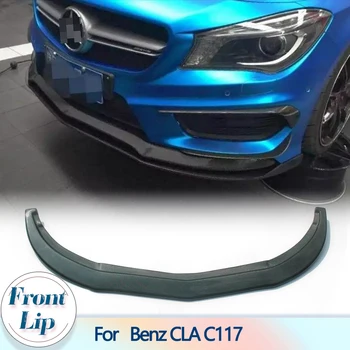 Спойлер Переднего Бампера Для Mercedes Benz W117 C117 CLA AMG 2014 2015 Carbon Fiber Car Front Bumper Lip Chin Spoiler Splitter