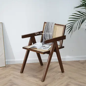 Офисные Креативные Обеденные стулья для рук Гостиная из натурального дерева, Обеденный стул для спальни, Уникальные предметы уличной мебели El Hogar WYH