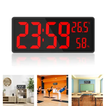 Большие цифровые настенные часы с функцией повтора Температуры влажности Отображения даты, ночной режим, USB, Настольное зеркало, светодиодные часы, Украшения для дома