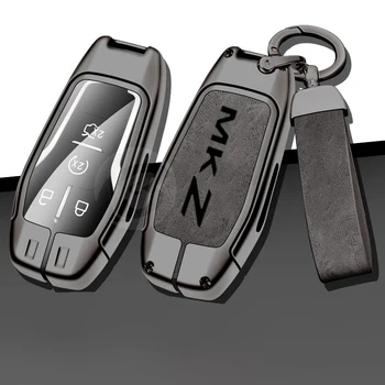 Кожаный чехол для ключей от автомобиля из цинкового сплава, чехол-держатель для Lincoln MKZ, Защитный чехол для ключей с логотипом на заказ, Аксессуары для стайлинга автомобилей