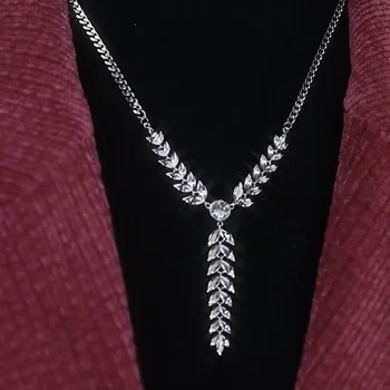 Новое Корейское ожерелье из листьев замши, высушенной пшеницей, 2023 года, разработанное Female Minority Fashion Party Pendant Necklace