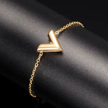 Серьги-браслет из нержавеющей стали, ожерелье для женщин, известный бренд, Буква V, Настоящее Золотое покрытие, Роскошный Свадебный ювелирный набор, подарок в стиле Бохо